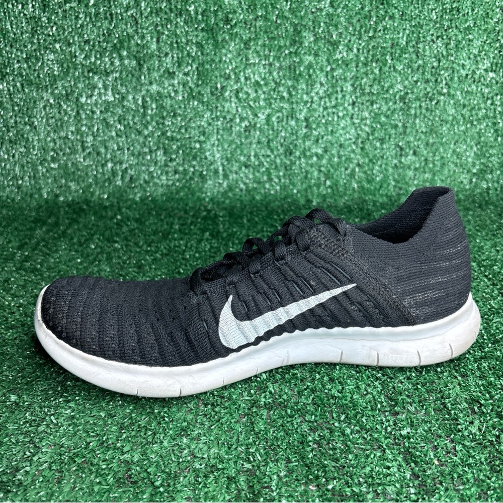 Nike Free RN Flyknit Women's‎ Size 8 Running Shoes Black White - Picture 7 of 12